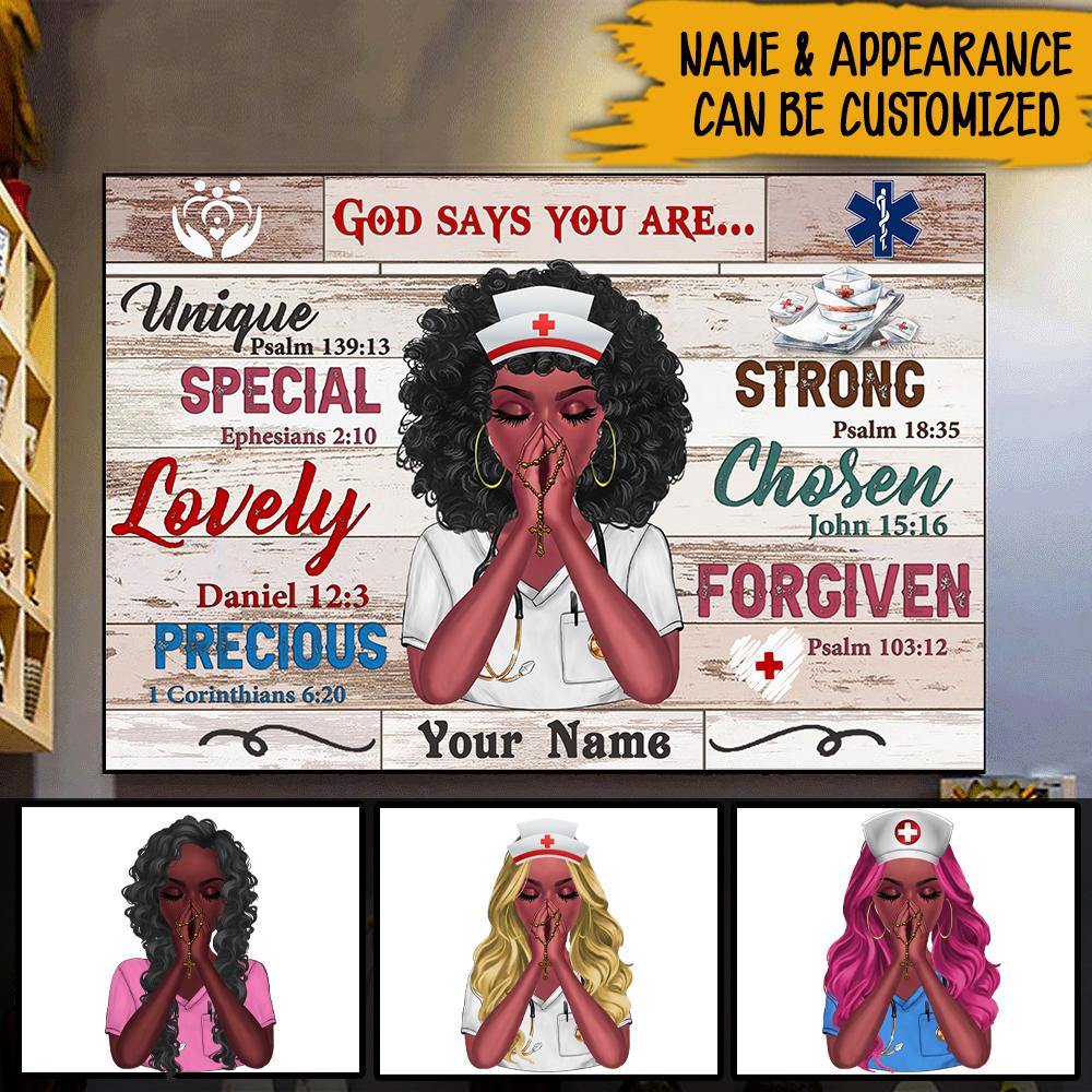 Nurse Custom Poster God Says You Are Personalized Gift - PERSONAL84