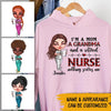 Nurse Custom Shirt I&#39;m A Mom A Grandma And A Retired Nurse Nothing Scares Me Personalized Gift For Grandma - PERSONAL84
