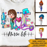 Nurse Custom T Shirt Love Nurse Life Personalized Gift - PERSONAL84