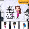 Nurse Custom T Shirt She Works Willingly With Her Hands Personalized Gift - PERSONAL84