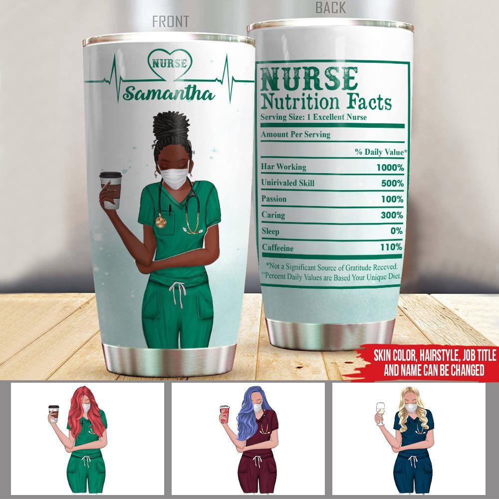 Nurse Custom Tumbler Nurse Life Nutrition Facts Personalized Gift - PERSONAL84