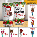 Nurse Custom Tumbler Santa's Favorite Nurse Christmas Personalized Gift - PERSONAL84