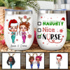 Nurse Custom Wine Tumbler Naughty Nice Nurse Christmas Personalized Gift - PERSONAL84