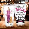 Nurse Dog Lovers Custom Tumbler Retired Nurse Off Duty Promoted To Stay At Home Dog Mom Personalized Gift - PERSONAL84