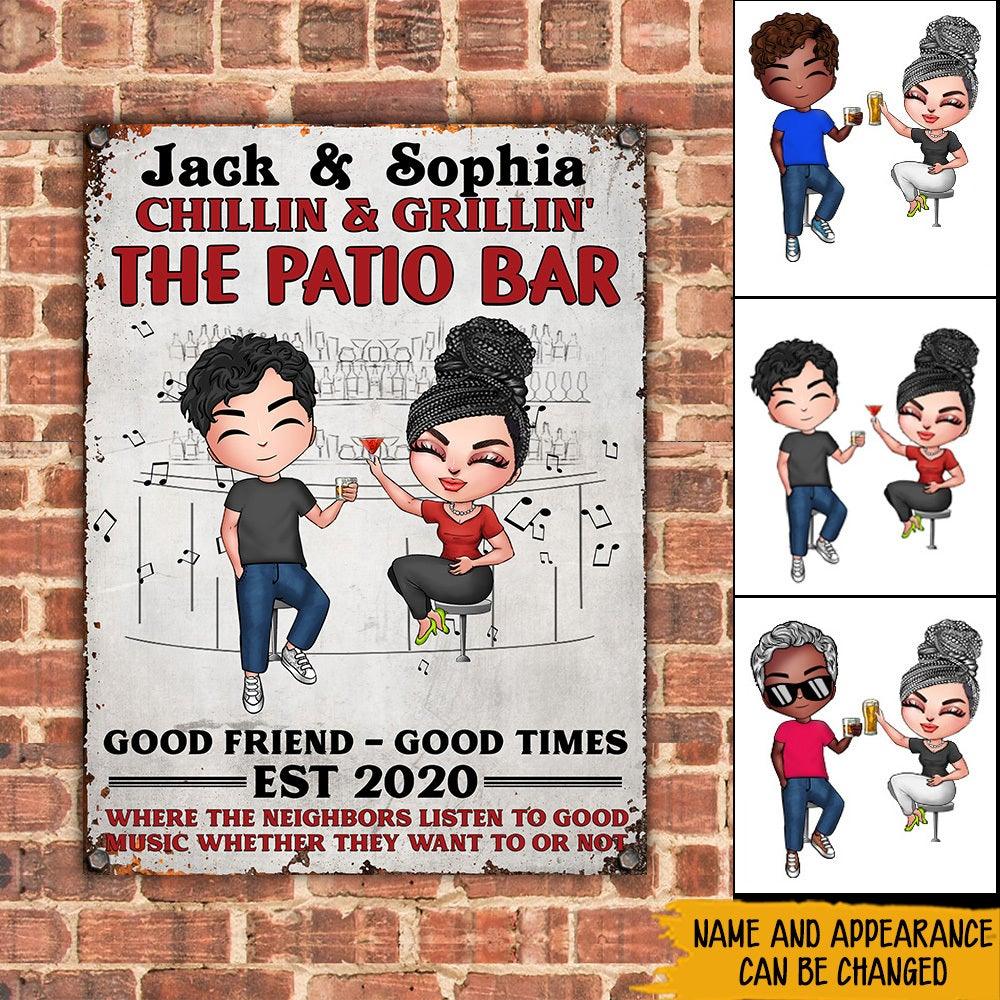 Patio Custom Metal Sign Good Friends Good Times Neighbors Listen To Music Funny Decor Personalized Gift - PERSONAL84
