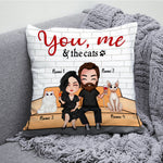 Cat Custom Pillow You Me And The Cat Couple Personalized Gift