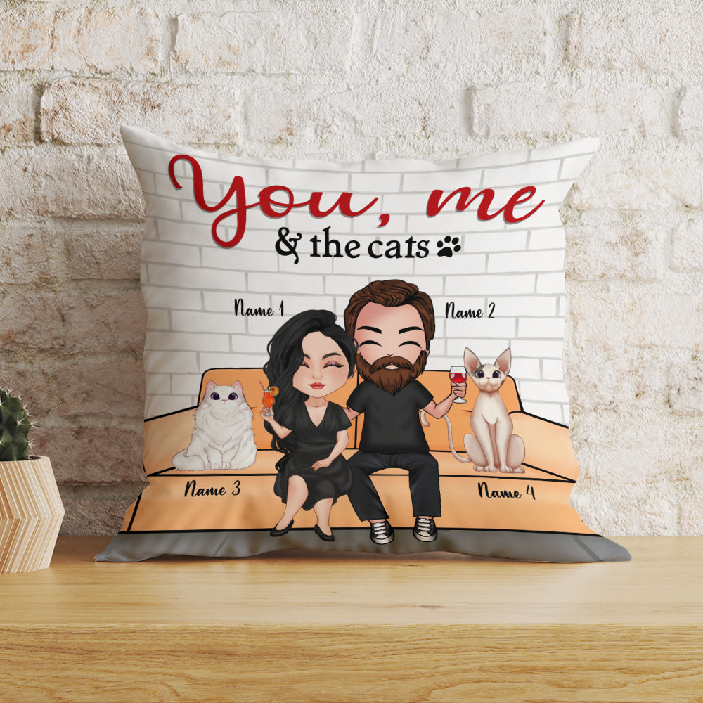 You & Me And The Dogs - Personalized Pillow (Insert Included