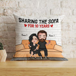 Couple Custom Pillow Sharing The Sofa Since Year Personalized Anniversary Gift For Him Her