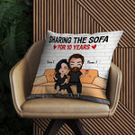 Couple Custom Pillow Sharing The Sofa Since Year Personalized Anniversary Gift For Him Her