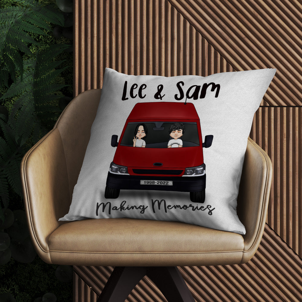 Camping Couple Custom Pillow Making Memories Motorhome Personalized Gift