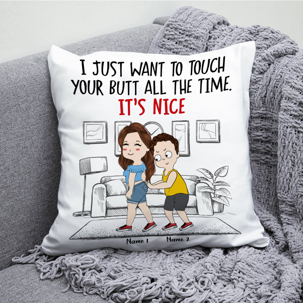 I love you, I love your butt print Throw Pillow for Sale by ToucanKrafts
