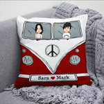 Hippie Couple Custom Pillow Campervan Personalized Gift