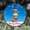 Pit Bull Circle Ornament Personalized Name And Color Merry Pitmas - PERSONAL84