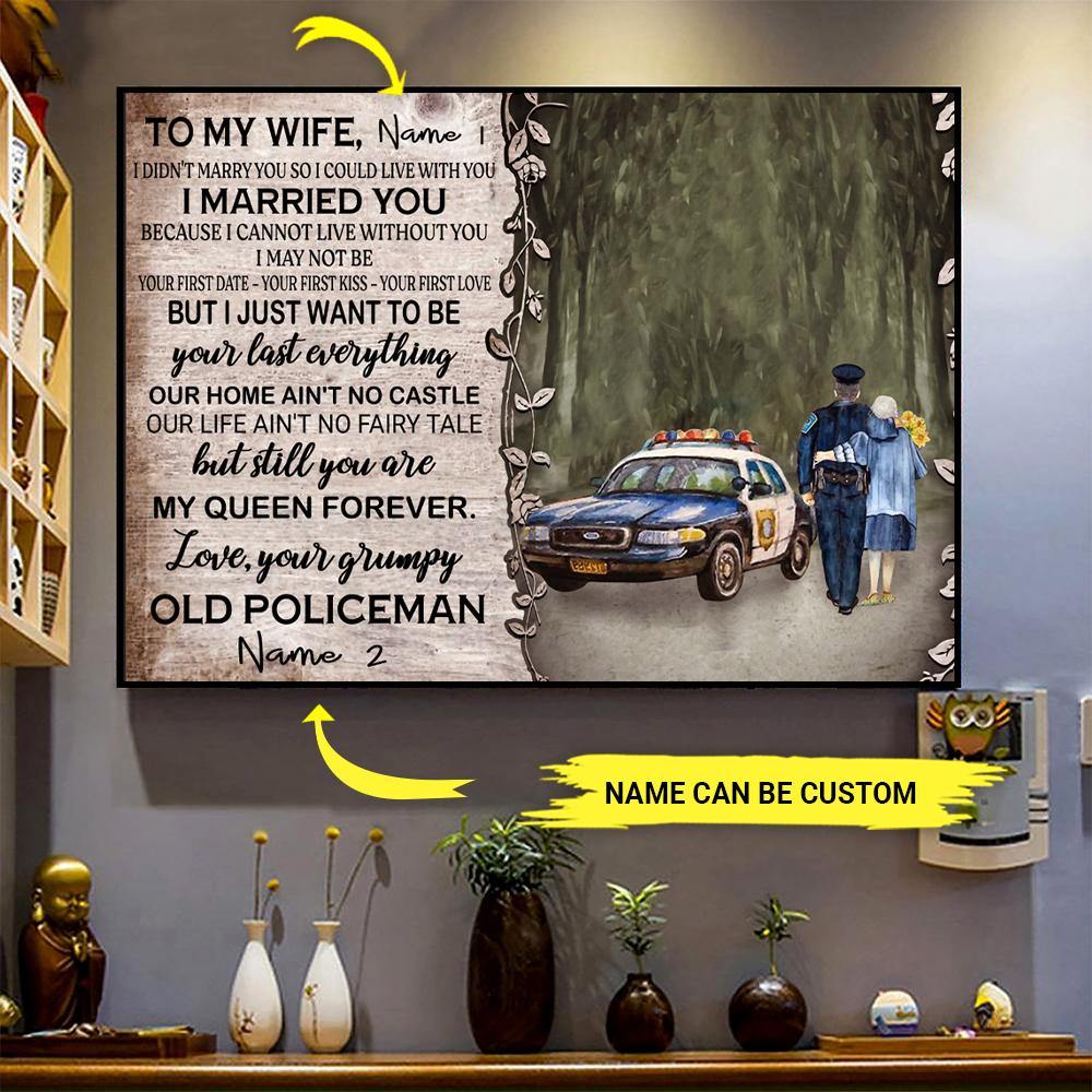 Police Officer Custom Poster To My Wife Our Home Ain't No Castle Couple Valentine's Day Personalized Gift - PERSONAL84