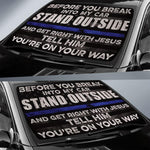 Police Officer Sunshade Before You Break Into My Car Get Right With Jesus Gift - PERSONAL84