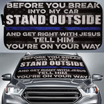 Police Officer Sunshade Before You Break Into My Car Get Right With Jesus Gift - PERSONAL84