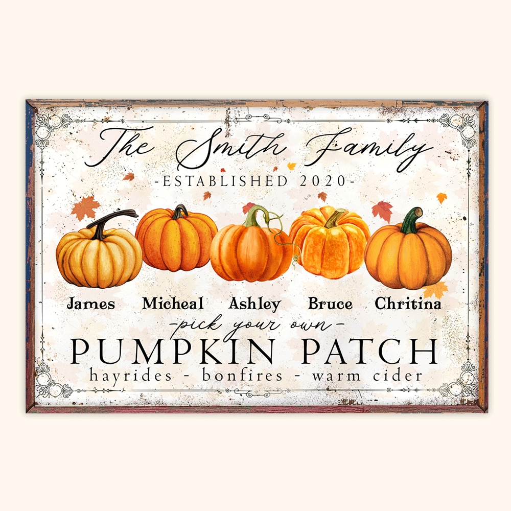 Halloween Custom Poster Pick Your Own Pumkin Patch Personalized Gift