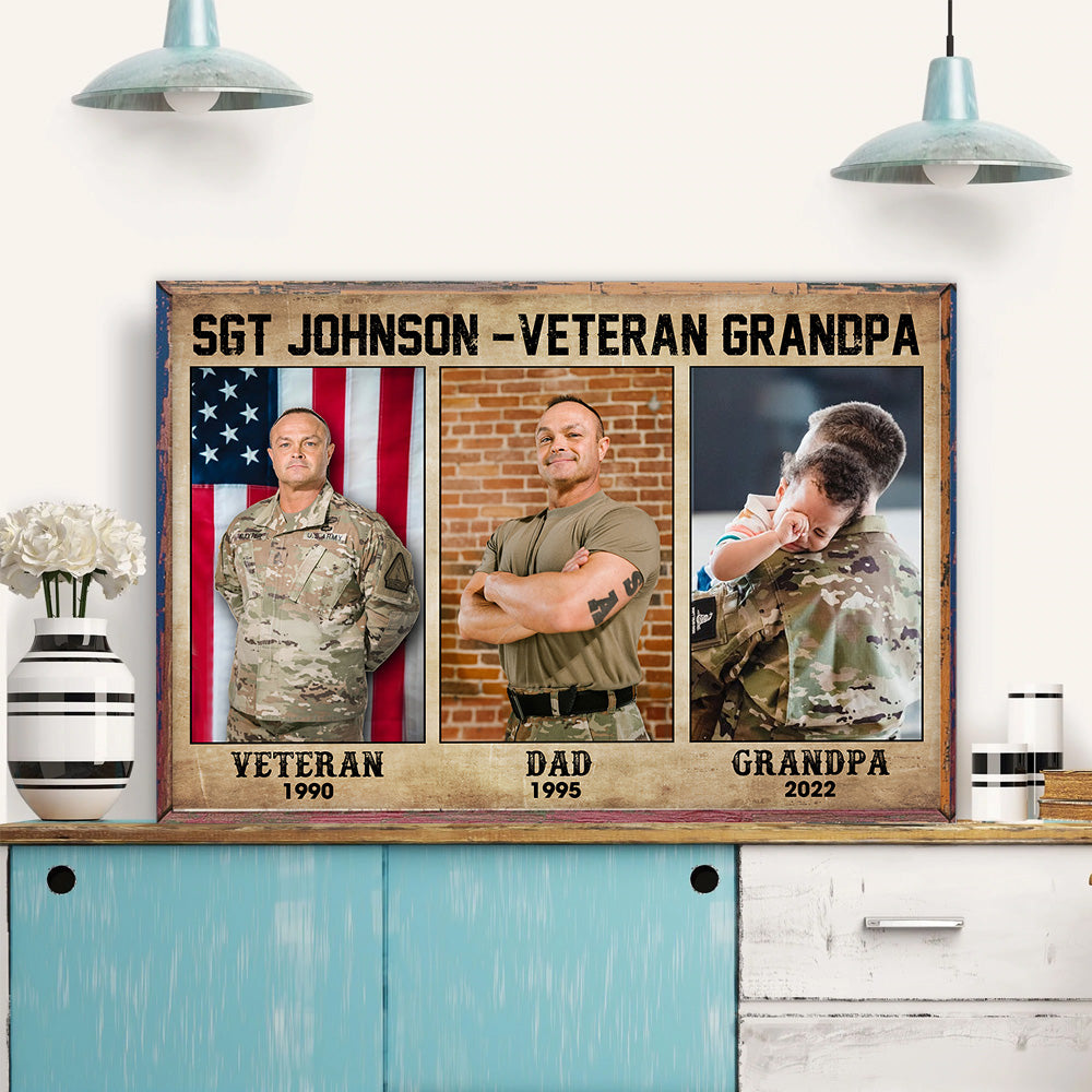 Veteran Custom Poster The Veteran The Myth The Legend Personalized Gift for Father's Day