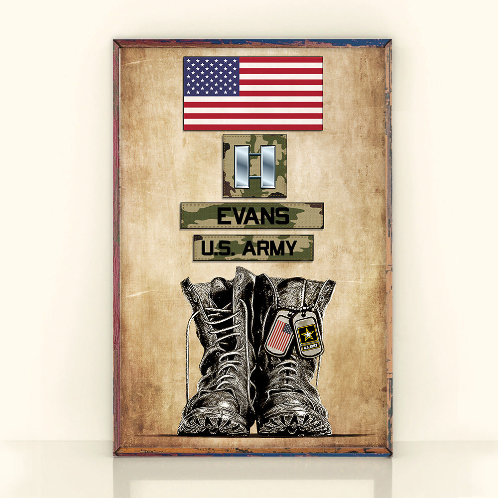 Veteran Custom Poster Name and Rank Personalized Gift