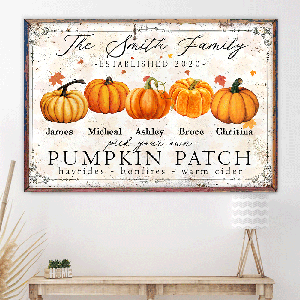 Halloween Custom Poster Pick Your Own Pumkin Patch Personalized Gift