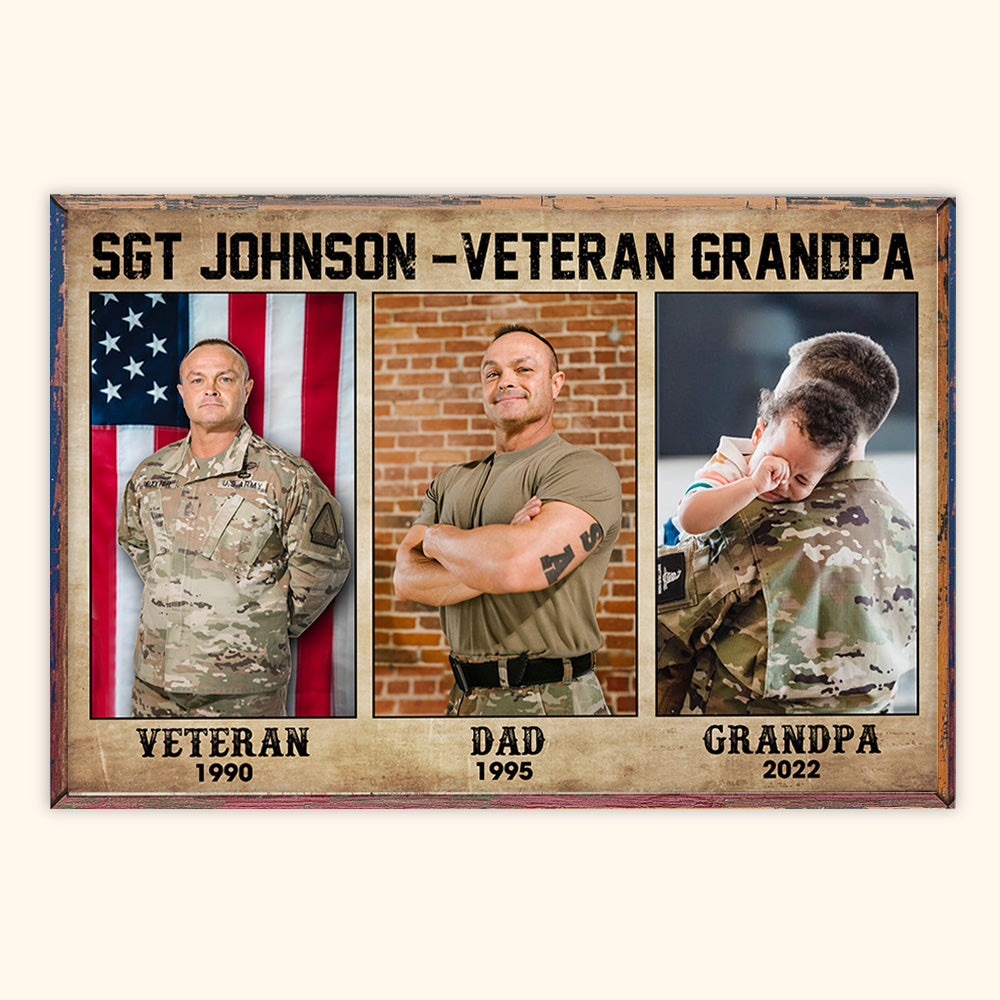 Veteran Custom Poster The Veteran The Myth The Legend Personalized Gift for Father's Day