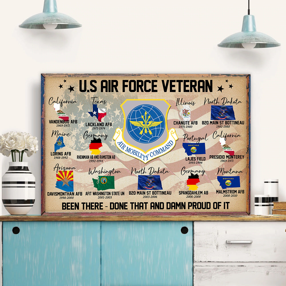 Veteran Custom Poster Divisions And Base Personalized Gift