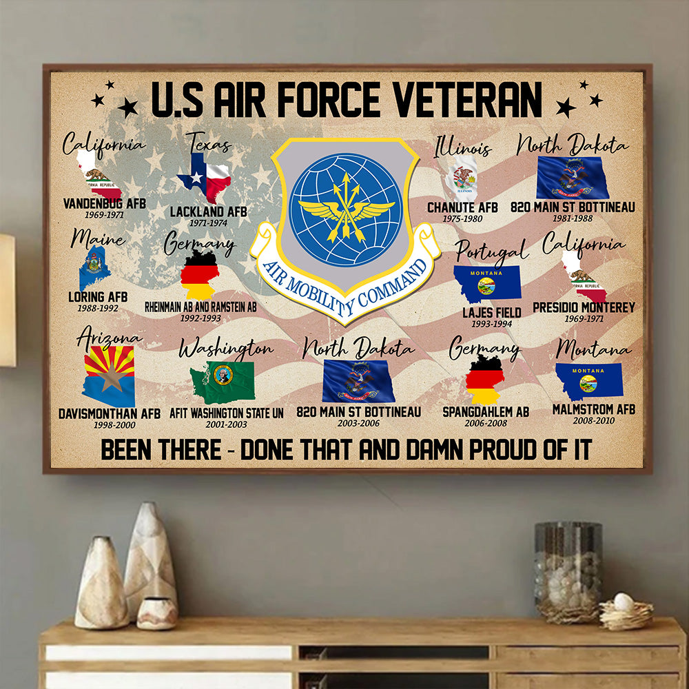 Veteran Custom Poster Divisions And Base Personalized Gift