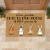 Rabbit Custom Doormat Dear Guest This Is Our House Not Yours Personalized Gift - PERSONAL84
