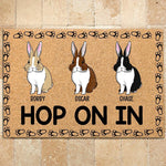 Rabbit Custom Doormat Hop On In Personalized Gift - PERSONAL84