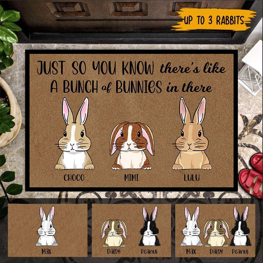 Rabbit Custom Doormat Just So You Know There's like A Bunch Of Bunnies In There - PERSONAL84