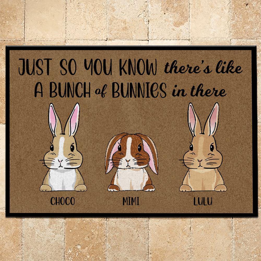 Rabbit Custom Doormat Just So You Know There's like A Bunch Of Bunnies In There - PERSONAL84