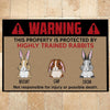 Rabbit Custom Doormat Warning This Property Is Protected By Highly Trained Rabbits Personalized Gift - PERSONAL84