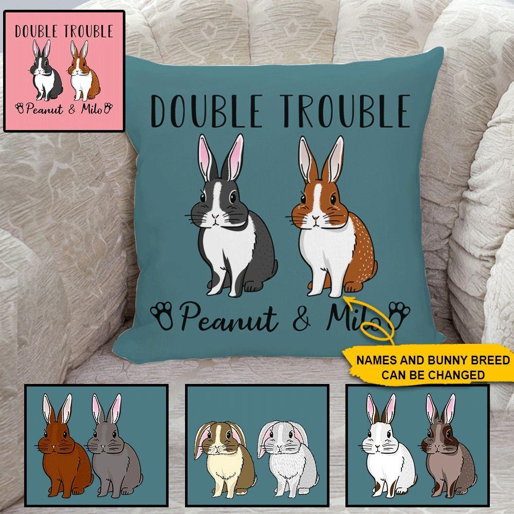 Rabbit Custom Pillow Double Trouble Personalized Gift - PERSONAL84
