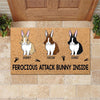 Rabbit Doormat Customized Name And Breed Ferocious Attack Bunny Inside Personalized Gift - PERSONAL84