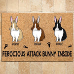 Rabbit Doormat Customized Name And Breed Ferocious Attack Bunny Inside Personalized Gift - PERSONAL84