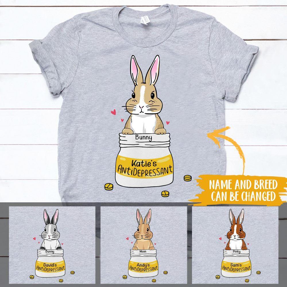 Rabbit Shirt Personalized Name and Rabbit Breed T Shirt Antidepressant Personalized Gift - PERSONAL84