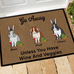 Rabbit Wine Custom Doormat Go Away Unless You Have Wine And Veggies - PERSONAL84