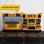 School Bus Custom Pillow Stop When Red Lights Flash Personalized Gift - PERSONAL84