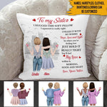 Sibling Bestie Custom Pillow When You're Feeling Really Low Just Hold It Really Tight Personalized Gift - PERSONAL84