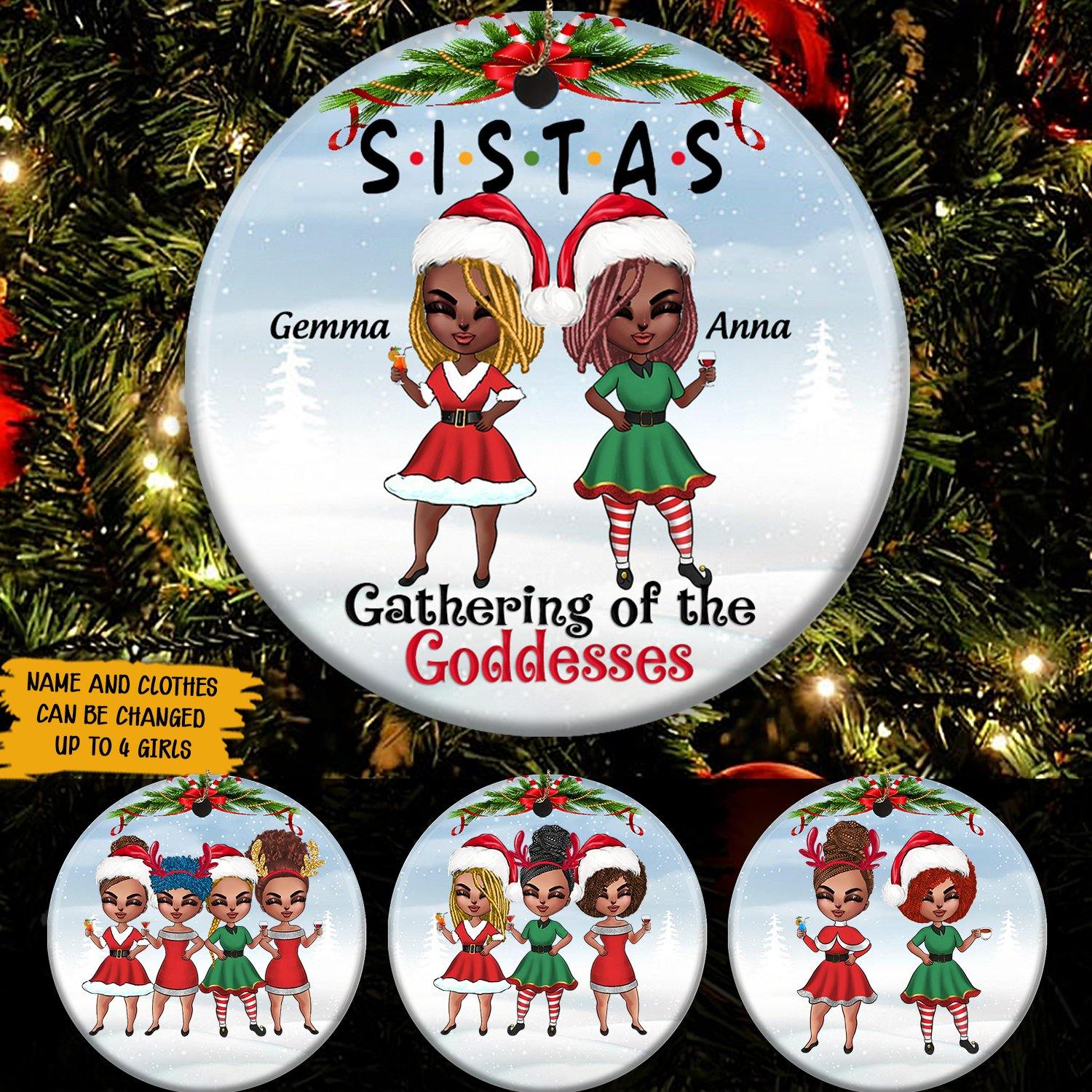 Sistas Custom Ornament Gathering Of The Goddesses Personalized Gift - PERSONAL84