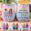 Sister Custom Tumbler Canvas Sometimes Talking To Your Sister Is All The Therapy You Need Funny Personalized Gift - PERSONAL84