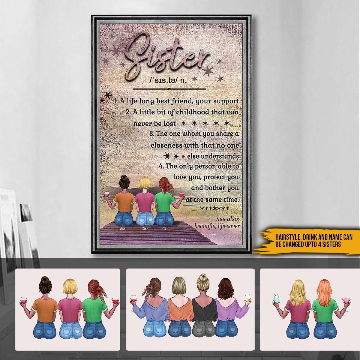 Sisters Custom Poster A Life Long Best Friend Personalized Gift - PERSONAL84