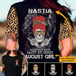 Skull Birth Month Custom All Over Printed Shirt Sassy Since Birth Salty By Choice Personalized Gift - PERSONAL84