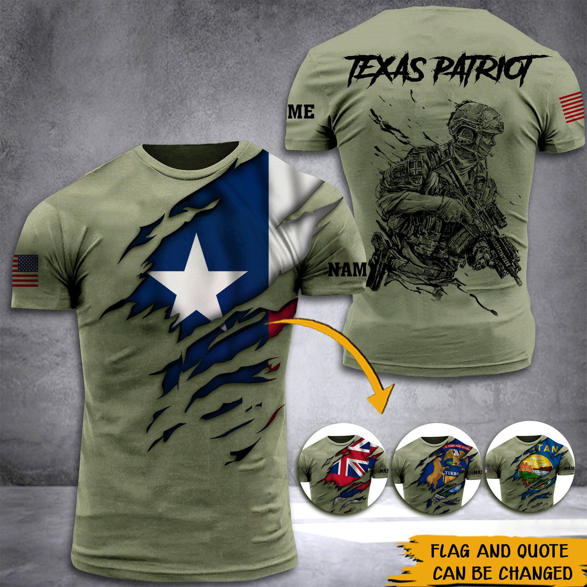 Soldier Custom All Over Printed Shirt Texas Patriot Personalized Gift - PERSONAL84