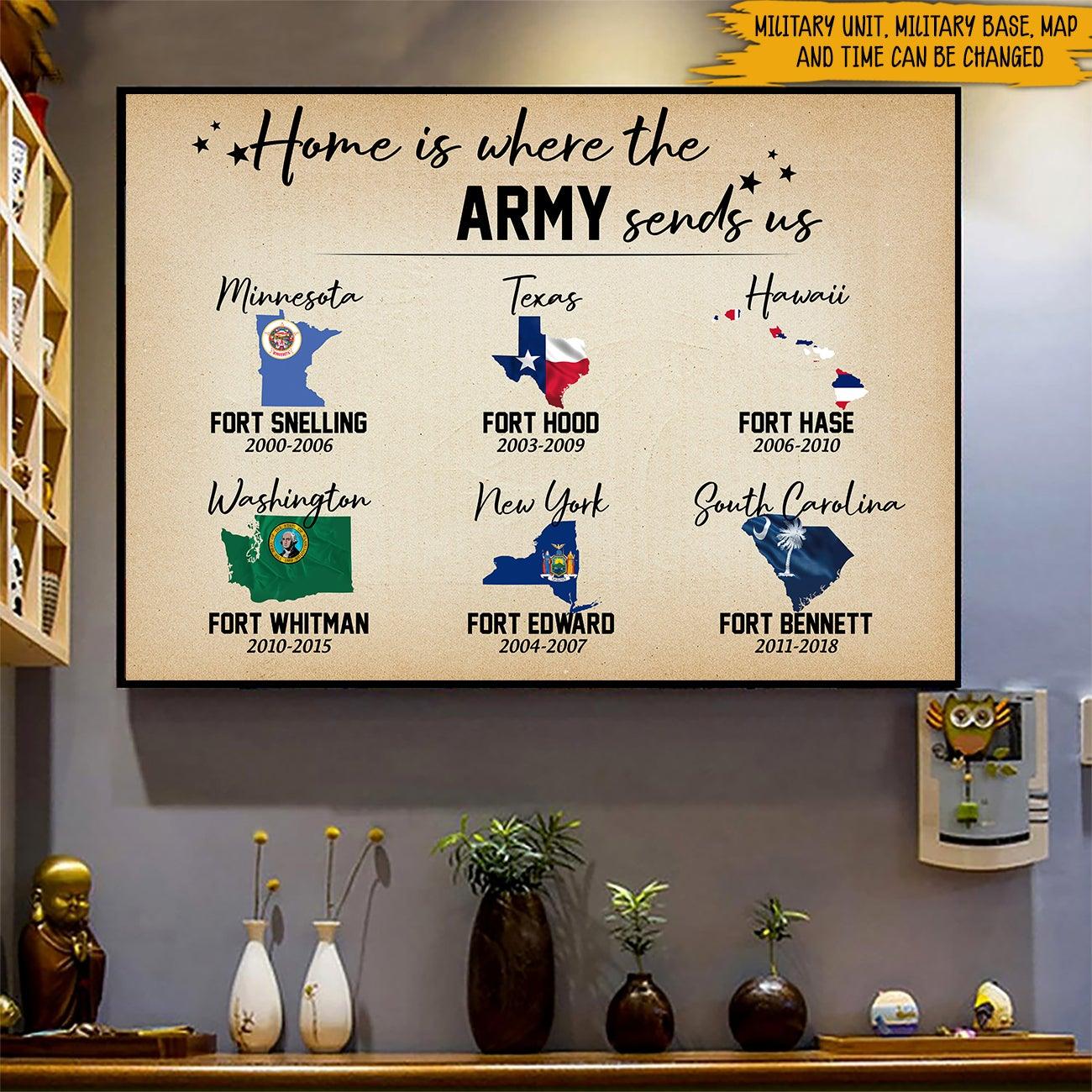 Soldier Custom Poster Home is Where The Army Send Us Personalized Gift - PERSONAL84