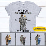 Soldier Mother's Day Custom T Shirt My Son My Soldier My Hero Personalized Gift - PERSONAL84