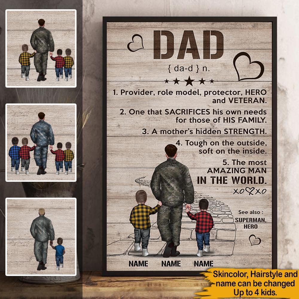Soldier Veteran Father's Day Custom Poster Dad Is The Most Amazing Man In The World Personalized Gift - PERSONAL84