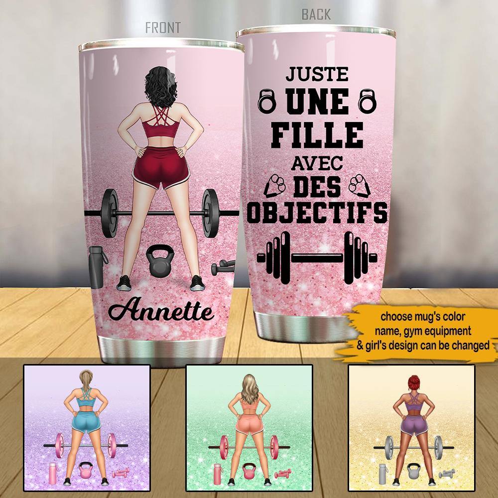 Sport Custom French Tumbler Just A Girl With Goals Personalized Gift - PERSONAL84