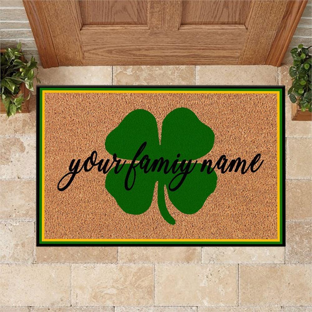 St Patrick's Day Doormat Customized Shamrock St Patrick's Day Personalized Gift - PERSONAL84