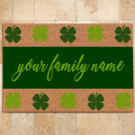 St. Patrick's Day Doormat Customized Shamrock St. Patrick's Day Personalized Gift - PERSONAL84